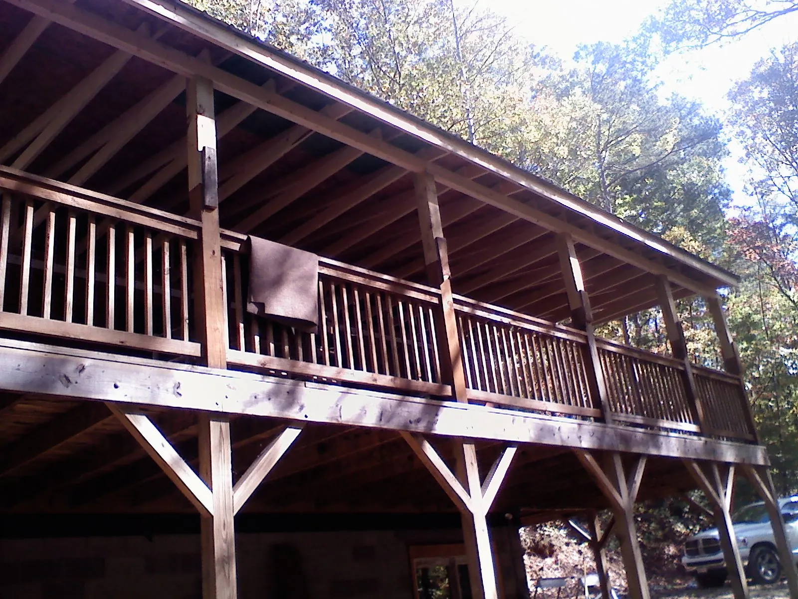 Timber framing under a new elevated porch and deck — Roof Leak Repair in Fort Atkinson by Roofing Brothers